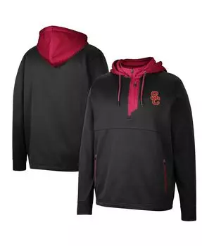 Мужская толстовка с капюшоном usc trojans luge 3.0 quarter zip черного цвета Colosseum, черный