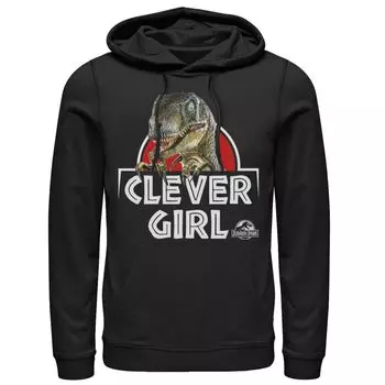 Мужская толстовка с капюшоном Velociraptor Real Clever с парком юрского периода Licensed Character, черный