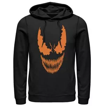 Мужская толстовка с капюшоном Venom оранжевого цвета с вырезом в виде тыквы Marvel
