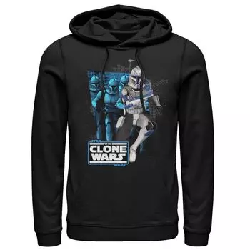 Мужская толстовка с капюшоном «Войны клонов» Clone Captain Rex Mashup Star Wars