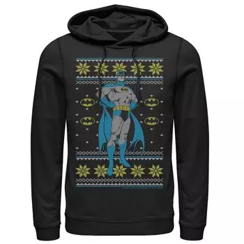 Мужская толстовка с капюшоном в рождественском стиле из комиксов DC Batman Power Stance, Black Licensed Character, черный