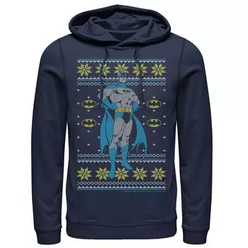 Мужская толстовка с капюшоном в рождественском стиле из комиксов DC Batman Power Stance, Blue Licensed Character, синий