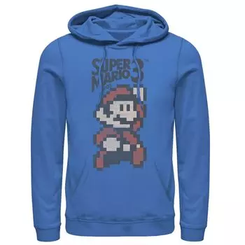 Мужская толстовка с капюшоном в стиле ретро Nintendo Super Mario Bros 3 Pixel Mario Licensed Character