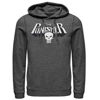 Мужская толстовка с капюшоном в стиле ретро с классическим логотипом Marvel The Punisher и чистым графическим рисунком