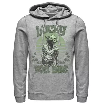 Мужская толстовка с капюшоном в стиле «Звездные войны Йода Lucky You Are Retro St. Patty» Licensed Character