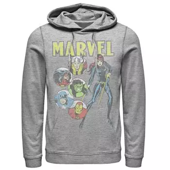Мужская толстовка с капюшоном в винтажном стиле из комиксов Marvel Retro Avengers Licensed Character