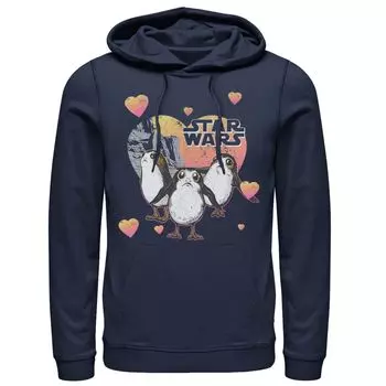 Мужская толстовка с капюшоном «Звездные войны» Porg Hearts Group Shot Valentine Star Wars