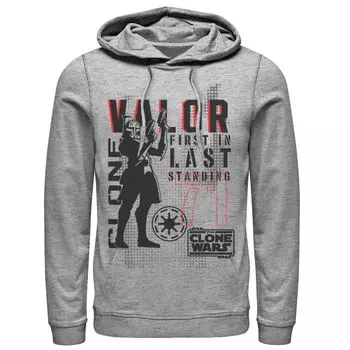 Мужская толстовка с капюшоном «Звездные войны: Войны клонов» Valor First In Last Standing Licensed Character