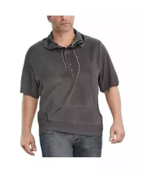 Мужская толстовка с коротким рукавом из марли для больших и высоких KingSize, черный