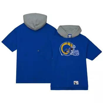 Мужская толстовка с короткими рукавами Mitchell & Ness Royal Los Angeles Rams Postgame