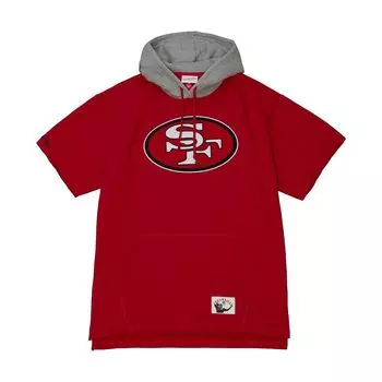 Мужская толстовка с короткими рукавами Mitchell & Ness Scarlet San Francisco 49ers Postgame