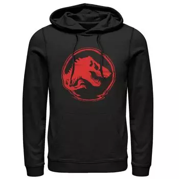 Мужская толстовка с красным логотипом Jurassic World Glitch Coin, Black Licensed Character, черный