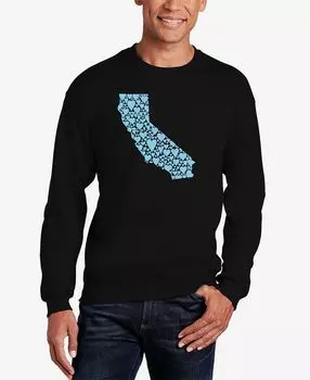 Мужская толстовка с круглым вырезом california hearts word art LA Pop Art, черный