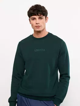Мужская толстовка с круглым вырезом и длинным рукавом с принтом LCW Casual