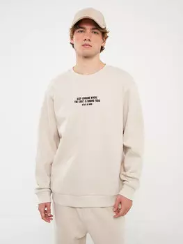 Мужская толстовка с круглым вырезом и длинным рукавом с принтом XSIDE, бежевый