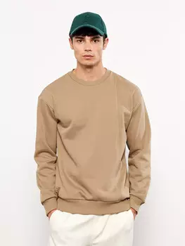 Мужская толстовка с круглым вырезом и длинным рукавом с принтом LCW Casual