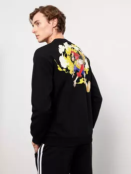 Мужская толстовка с круглым вырезом и длинным рукавом с принтом LCW Casual