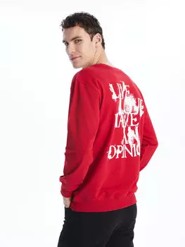 Мужская толстовка с круглым вырезом и длинными рукавами CALMERA MODA, красный