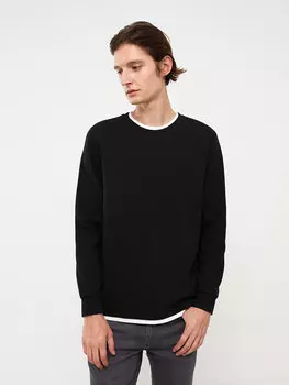 Мужская толстовка с круглым вырезом и длинными рукавами LCW Casual, новый черный