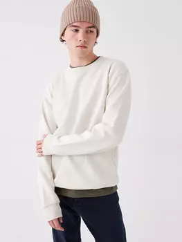 Мужская толстовка с круглым вырезом и длинными рукавами LCW Casual, светло-бежевый