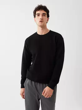 Мужская толстовка с круглым вырезом и длинными рукавами LCW Casual, новый черный