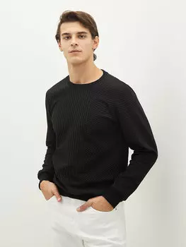 Мужская толстовка с круглым вырезом и длинными рукавами LCW Casual, новый черный