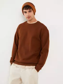 Мужская толстовка с круглым вырезом и длинными рукавами LCW Casual, коричневый