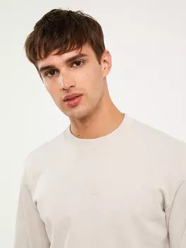 Мужская толстовка с круглым вырезом и длинными рукавами LCW Casual, светло-бежевый