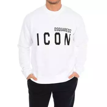 Мужская толстовка с круглым вырезом и длинными рукавами s79gu0004 s25042 Dsquared2, белый