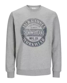 Мужская толстовка с круглым вырезом и длинными рукавами Jack & Jones, серый