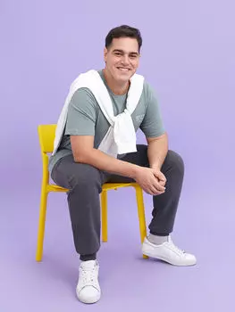 Мужская толстовка с круглым вырезом и длинными рукавами больших размеров LCW Casual