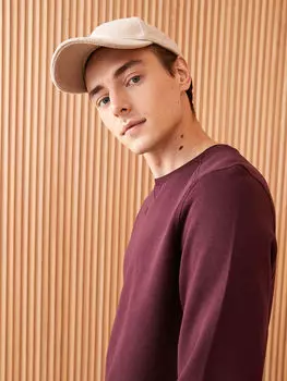 Мужская толстовка с круглым вырезом и длинными рукавами LC Waikiki Basic