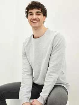 Мужская толстовка с круглым вырезом и длинными рукавами LCW Casual