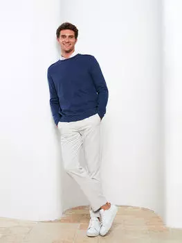 Мужская толстовка с круглым вырезом и длинными рукавами LCWAIKIKI Classic