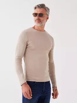 Мужская толстовка с круглым вырезом и длинными рукавами LCWAIKIKI Classic, бежевый