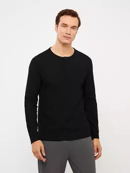 Мужская толстовка с круглым вырезом и длинными рукавами LCWAIKIKI Classic, новый черный