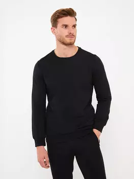 Мужская толстовка с круглым вырезом и длинными рукавами LCWAIKIKI Classic, новый черный