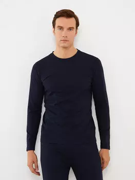 Мужская толстовка с круглым вырезом и длинными рукавами LCWAIKIKI Classic, новый темно-синий