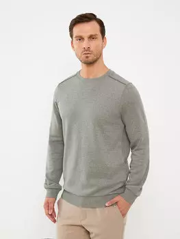 Мужская толстовка с круглым вырезом и длинными рукавами LCWAIKIKI Classic, светло-зеленый жаккард