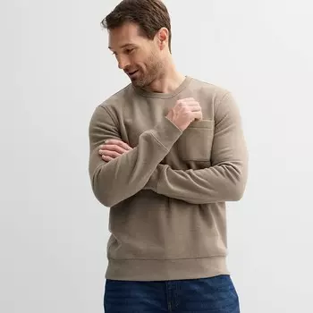 Мужская толстовка с круглым вырезом и карманами Sonoma Goods For Life, цвет Light Brown Heather
