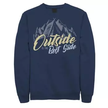 Мужская толстовка с круглым вырезом и круглым вырезом для кемпинга Outdoor Is The Best Side Tent Licensed Character