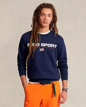 Мужская толстовка с круглым вырезом и логотипом Polo Sport Polo Ralph Lauren, темно-синий