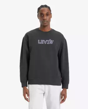 Мужская толстовка с круглым вырезом и логотипом Levi's, черный