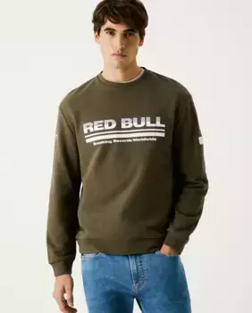 Мужская толстовка с круглым вырезом и логотипом Pepe Jeans, темно-зеленый