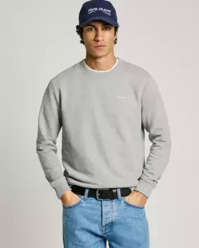 Мужская толстовка с круглым вырезом и логотипом Pepe Jeans, серый