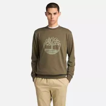 Мужская толстовка с круглым вырезом и логотипом Northwood Tree Loopback Timberland, цвет leaf green