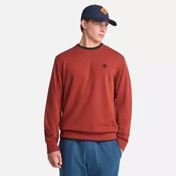Мужская толстовка с круглым вырезом и логотипом Oyster River Chest Loopback Timberland, цвет burnt henna