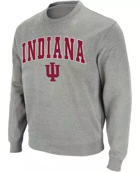 Мужская толстовка с круглым вырезом и логотипом indiana hoosiers arch grey heather heather Colosseum, мульти