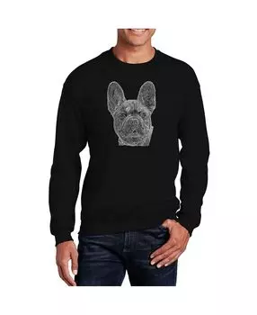 Мужская толстовка с круглым вырезом и надписью word art french bulldog LA Pop Art, черный