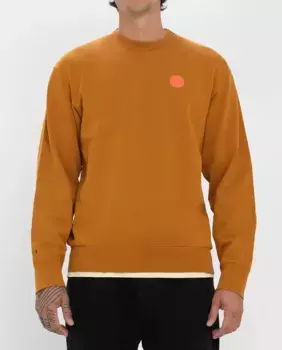 Мужская толстовка с круглым вырезом и небольшим узором на груди Loreak Mendian, коричневый